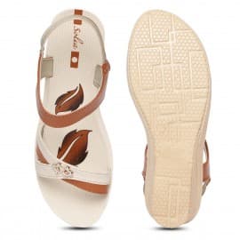 Paragon women's Tan solea sandal