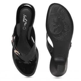 Paragon women's solea plus black casual flip-flops