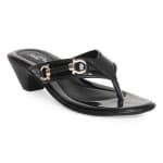 Paragon women's solea plus black casual flip-flops
