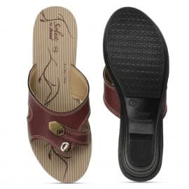 Paragon women's maroon solea flip-flops
