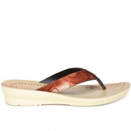 Paragon women's Tan solea flip-flops