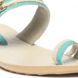 Paragon women's ethnic turquoise flip-flops