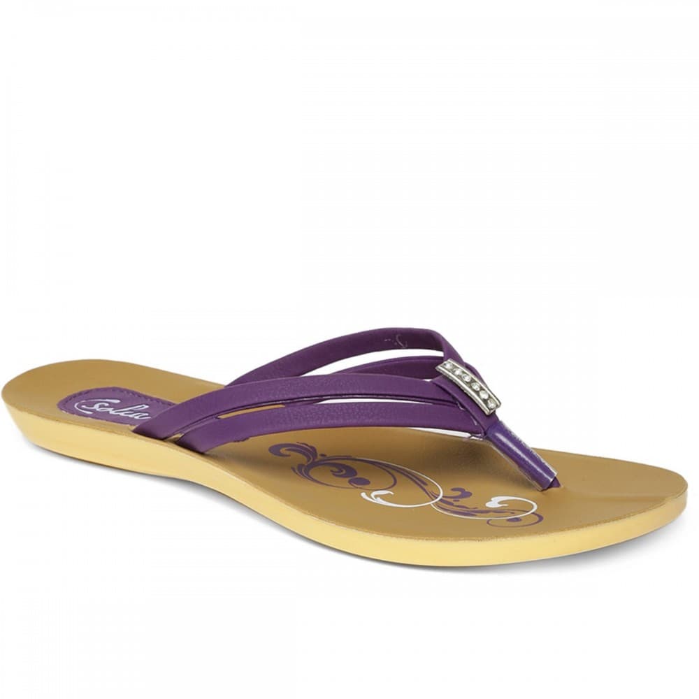 Paragon women's purple solea flip-flops