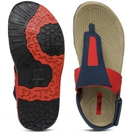Paragon women's red and navy blue solea plus sandals