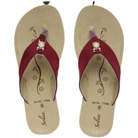 Paragon women's maroon solea flip-flops
