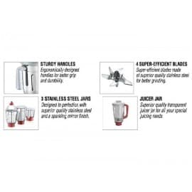 Prestige ELEGANT 750W juicer mixer grinder (Red)