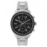 Titan workwear watch with anthracite dial and stainless steel