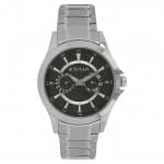 Titan octane black dial stainless steel strap watch