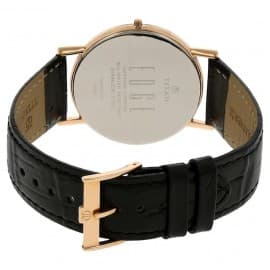 Titan edge white dial Black leather strap watch