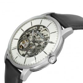 Titan silver dial automatic watch with leather strap watch