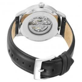 Titan silver dial automatic watch with leather strap watch