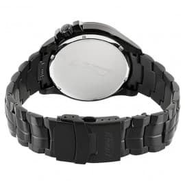 Titan octane black dial Black metal strap watch