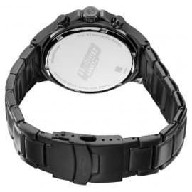 Titan octane black dial metal strap watch