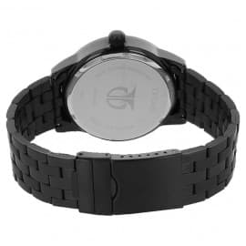 Titan black dial Black stainless steel strap watch