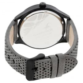 Fastrack loopholes black dial leather strap watch