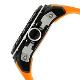 Fastrack black dial orange plastic strap watch