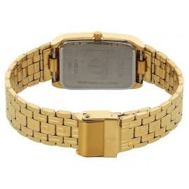 Titan silver dial golden stainless steel strap watch