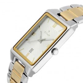 Titan silver  white dial stainless steel strap watch