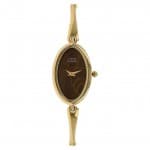 Titan Raga brown dial golden metal strap watch