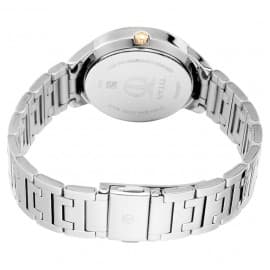 Titan workwear watch with white dial & stainless steel