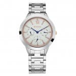 Titan workwear watch with white dial & stainless steel