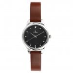 Titan workwear watch with Black dial & leather strap