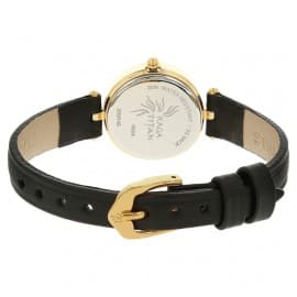 Titan Raga champagne dial Black leather strap watch