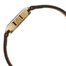Titan grey dial brown leather strap watch