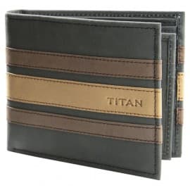 Titan black leather bifold wallet, TW185LM1GE