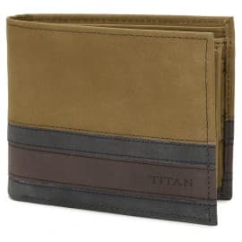 Titan Tan leather bifold wallet, TW177LM1TN
