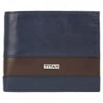 Titan blue leather bifold wallet, TW187LM1BU