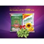 Freedom refined sunflower oil,Rs100 